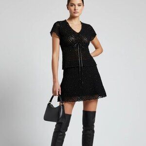 VTG Charlotte Russe Sheer Black Top Sz Medium